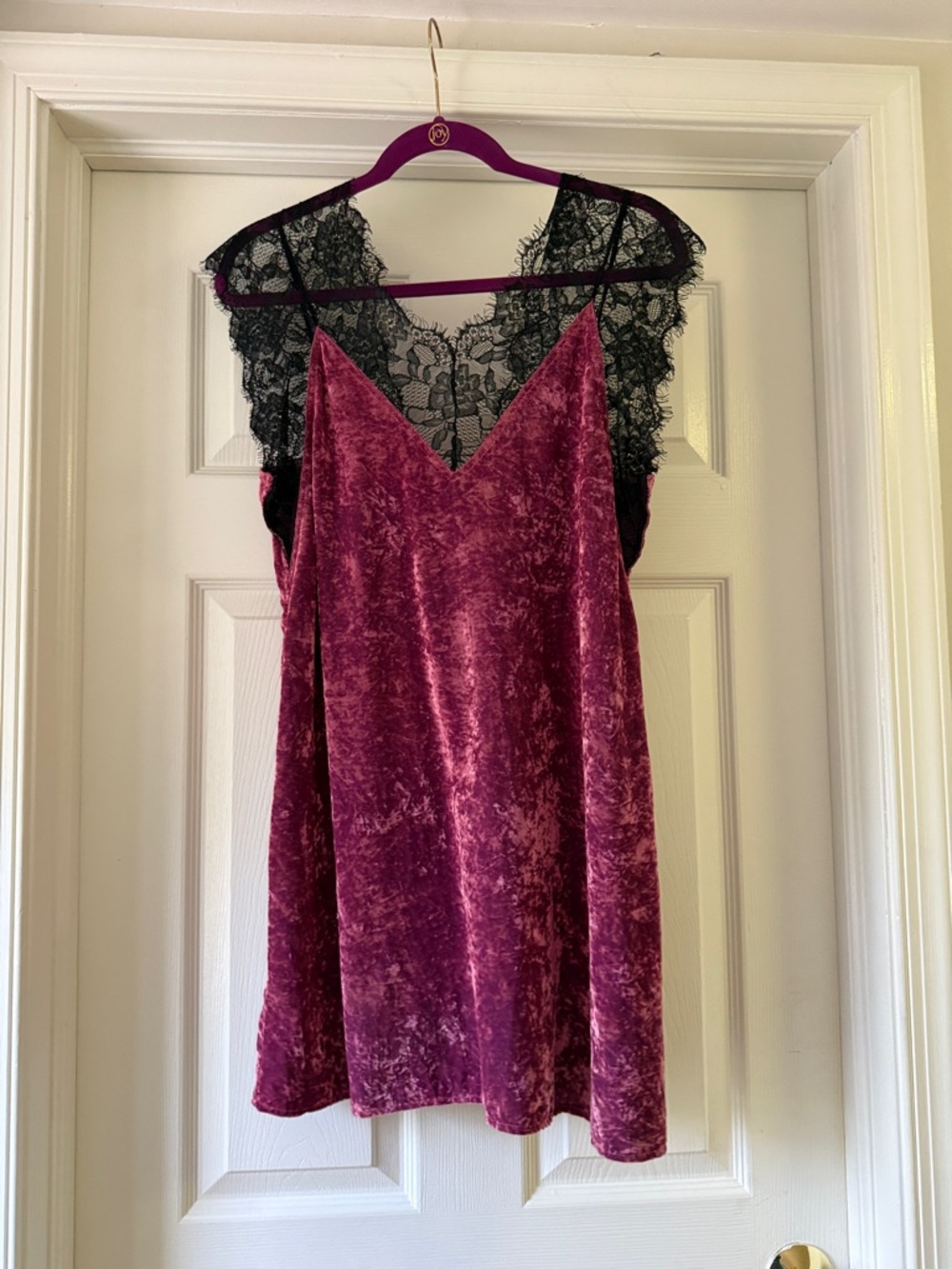 Topshop Velvet Lace-Trim Mini Dress in Wine and Black